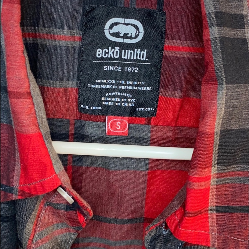 ❤️🖤Ecko unltd boys plaid short sleeve shirt ❤️🖤 - Picture 3 of 13
